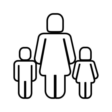 çocuk silueti ile anne figürü