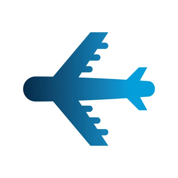 Silueta de avión icono aislado — Vector de stock