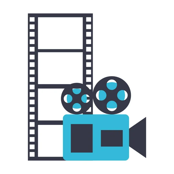 Camera projector en Reel strip productie film film — Stockvector