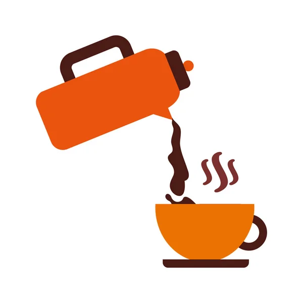 热咖啡倒入杯子 — 图库矢量图片