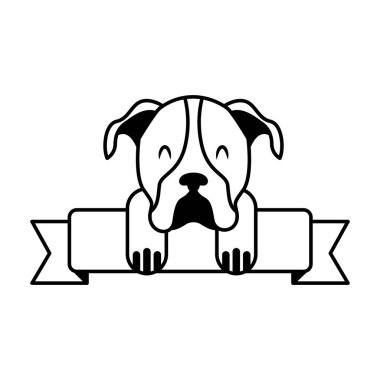 sevimli maskot köpek yerli kurdele