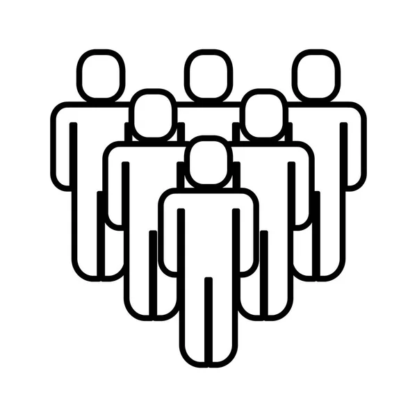 Group of people teamwork silhouette — Stock Vector