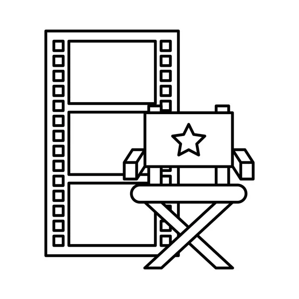 Tira película silla cine película — Vector de stock