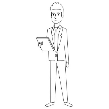 belgeler avatar karakter ile işadamı