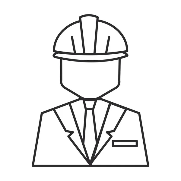 Worker with helmet avatar — Stock Vector