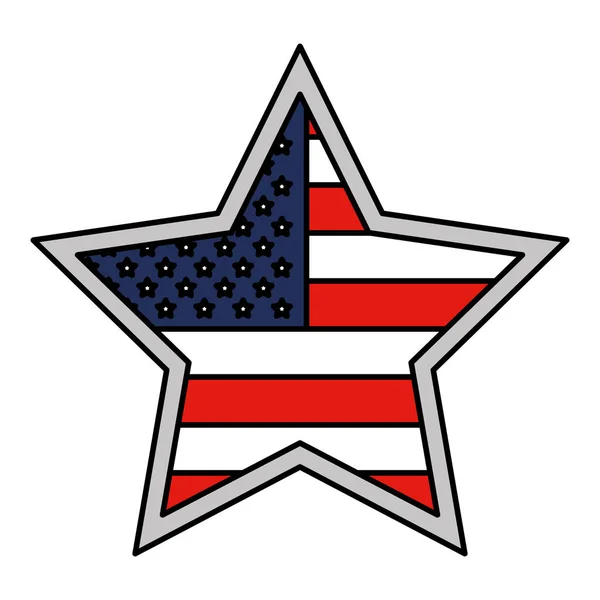 Estrela com Estados Unidos da América bandeira —  Vetores de Stock