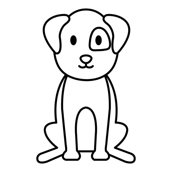 Perro criado mascota amigable — Vector de stock