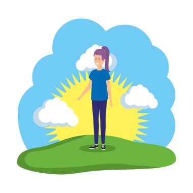 güzel ve genç kadın alanında