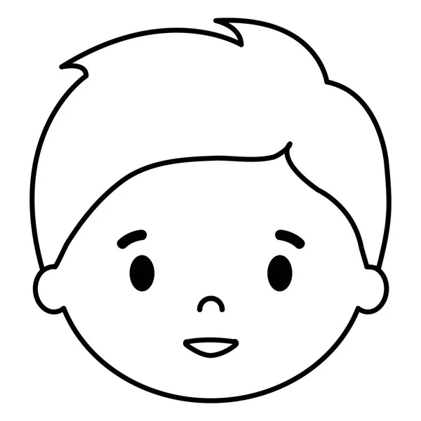 Petit garçon fils tête personnage — Image vectorielle