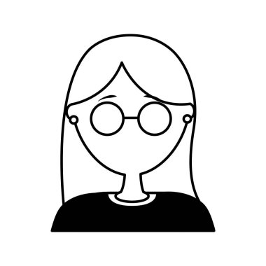 gözlük avatar karakteri ile baş kadın