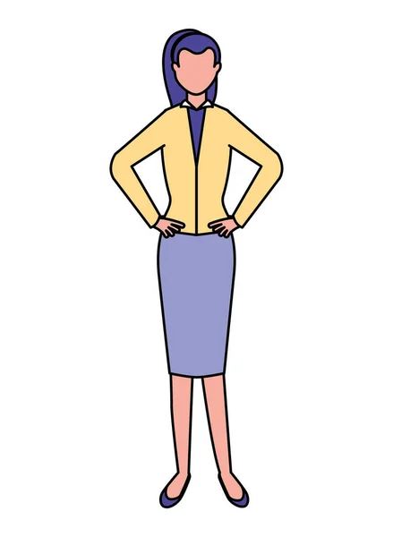 Femme d'affaires caractère debout — Image vectorielle