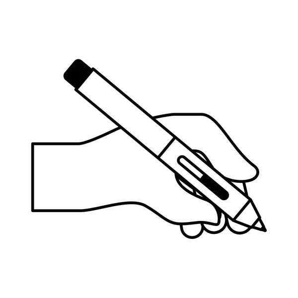 Χέρι κρατώντας στυλό πηγή καλλιτεχνική δημιουργικότητα — Διανυσματικό Αρχείο