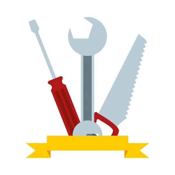 Wrench screwdriver saw tool — 스톡 벡터