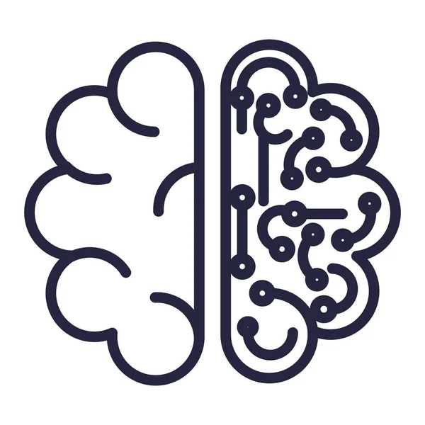 Cérebro com ícone de circuito — Vetor de Stock