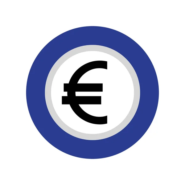 Moneda euro icono aislado — Vector de stock