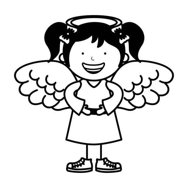 Little girl angel character — Stock Vector