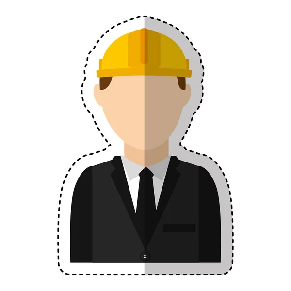 Ingénieur travailleur de la construction avatar — Image vectorielle