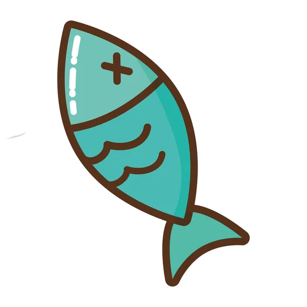 Pescado muerto aislado icono — Vector de stock