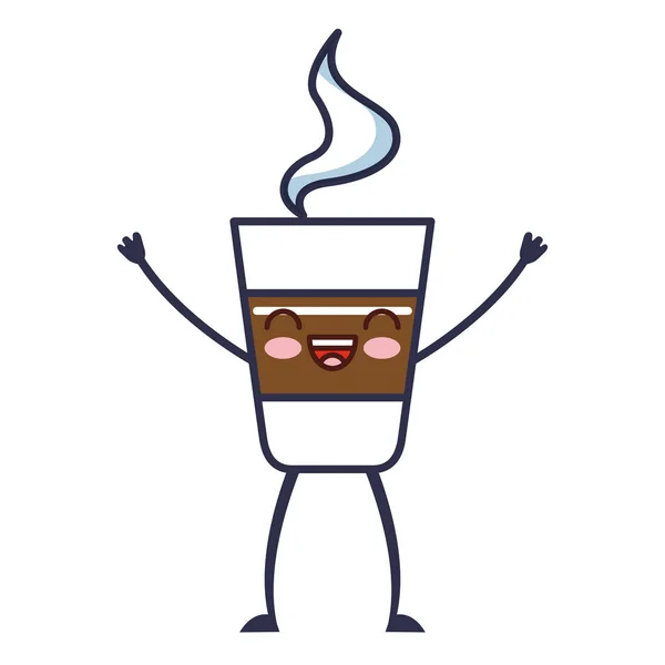 Delicious coffee kawaii character — Stock Vector