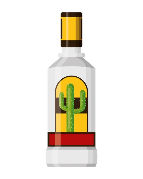 Licor de botella de tequila — Vector de stock