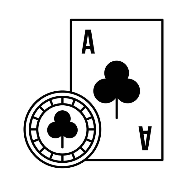 Carta as chip casino juego de apuesta — Vector de stock