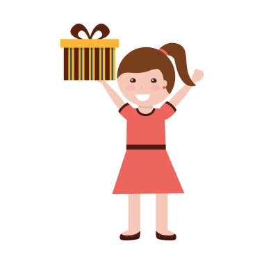 hediye kutusu doğum günü ile mutlu kız