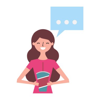 tek kullanımlık fincan ile mutlu kadın