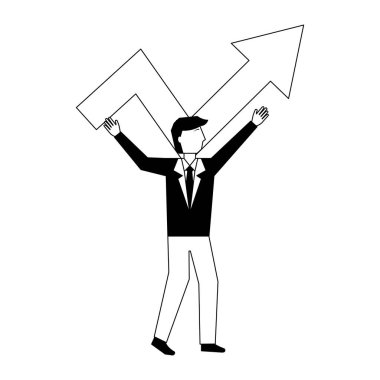 Avatar karakter ok ile işadamı