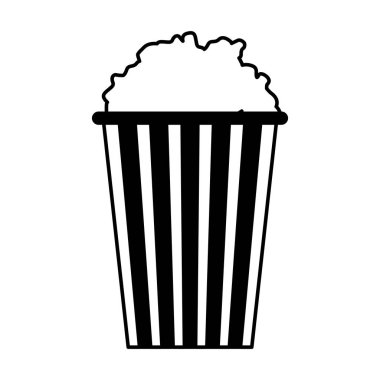 patlamış mısır izole tasarımlı çizgili kova