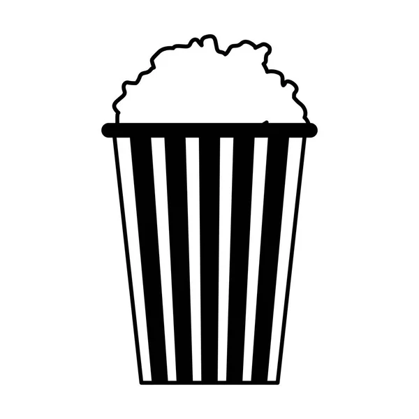 Proužkovaný kbelík s popcornem, izolovaný design — Stockový vektor
