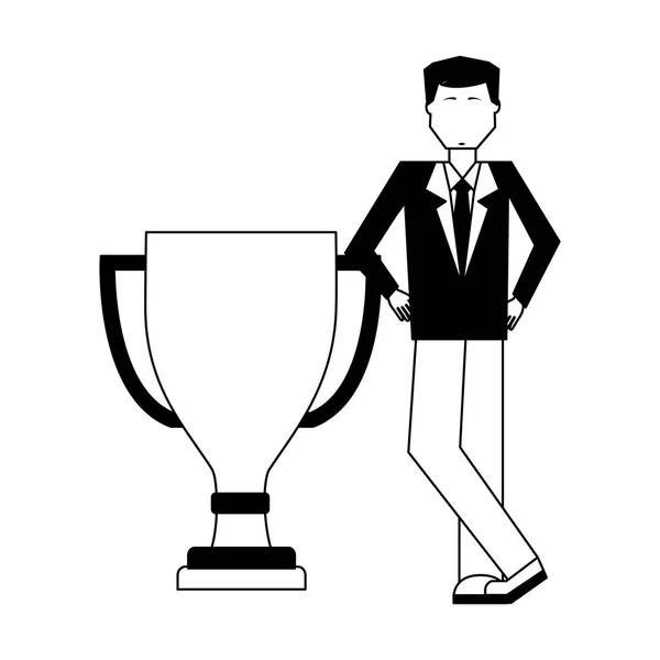 Επιχειρηματίας με τον χαρακτήρα του avatar Κύπελλο — Διανυσματικό Αρχείο
