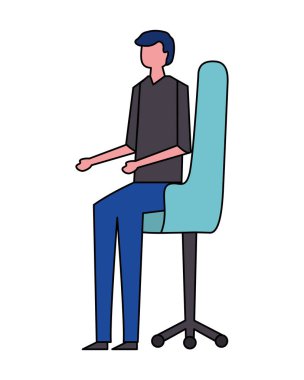 Ofis koltuğu oturan adam