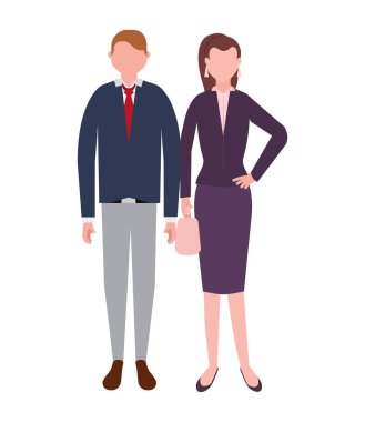 işadamı ve kadın ayakta takım çalışması