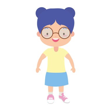 gülümseyen kız öğrenci karakteri