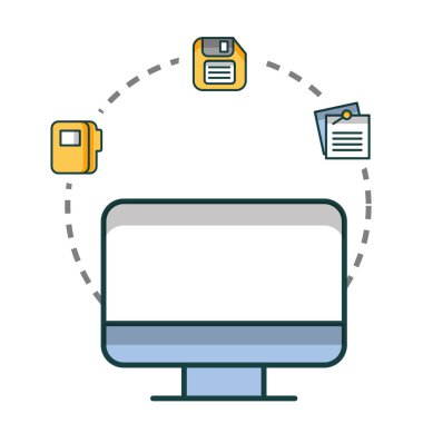 bilgisayar masaüstü Belgelerle ve disket