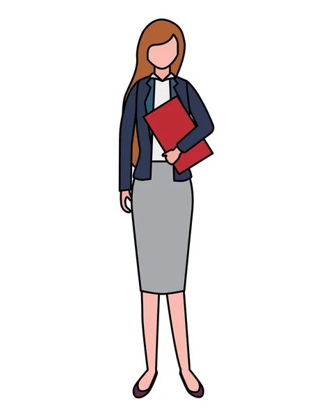 Femme d'affaires debout sur fond blanc — Image vectorielle