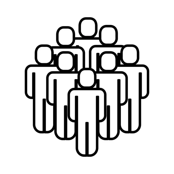 Group of people teamwork silhouette — Stock Vector