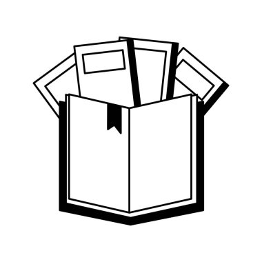 Açık kitap izole simgesi