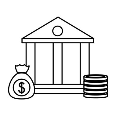 banka para çantası ve sikkefintech izole