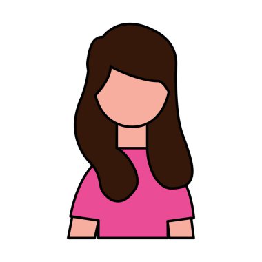 Beyaz arkaplanda kadın portresi karakteri