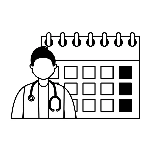 Médecin calendrier jour de travail — Image vectorielle