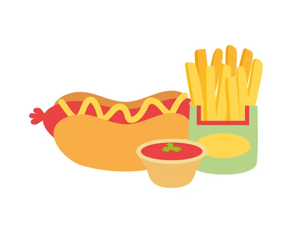 Comida rápida relacionada — Vector de stock