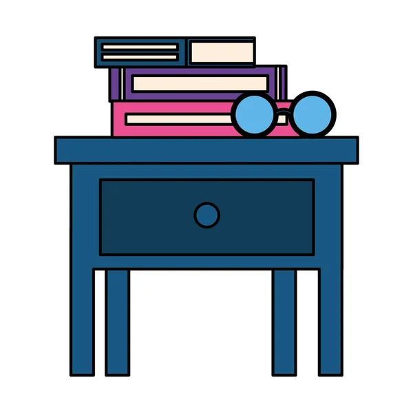 Livros no ícone da mesa de cabeceira — Vetor de Stock
