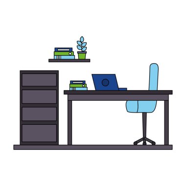 Çalışma masası dizüstü bilgisayarı Chiar kitaplığı ve dolabı