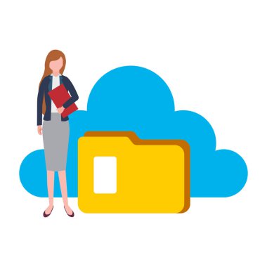 iş kadını bulut bilgi işlem klasörü dosyası