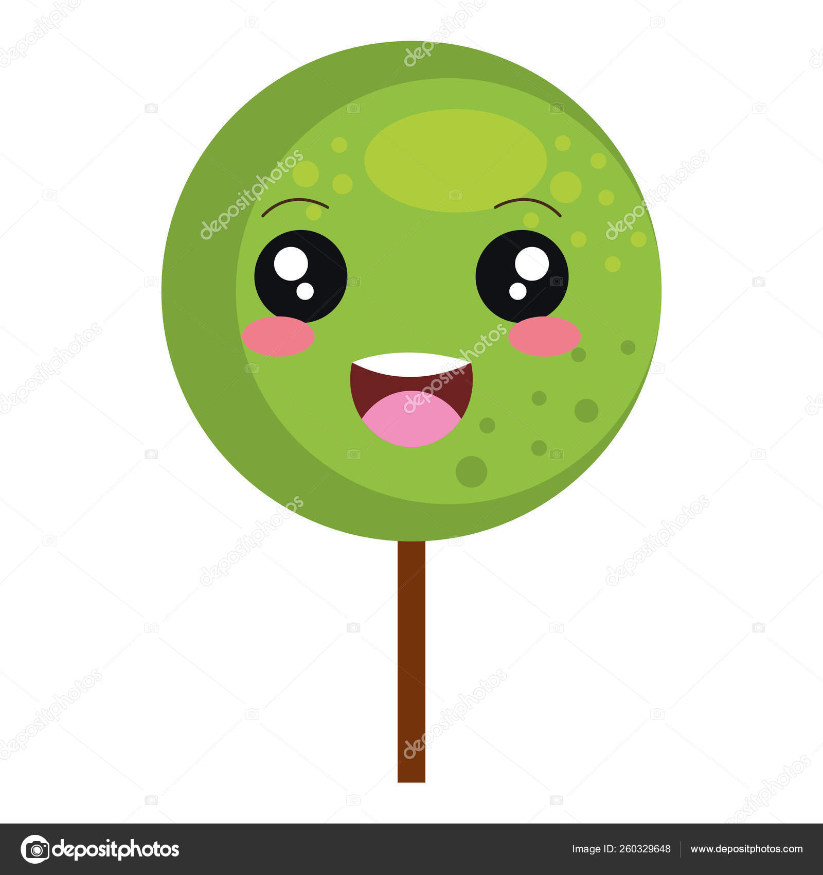 Árbol planta carácter kawaii vector, gráfico © yupiramos