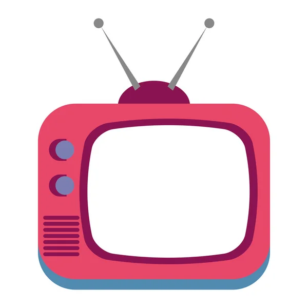 Retro television isolated icon — Stock Vector