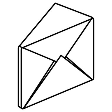 Zarf posta izometrik simgesi