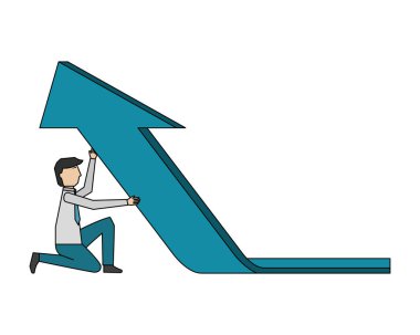 Avatar karakter ok ile işadamı