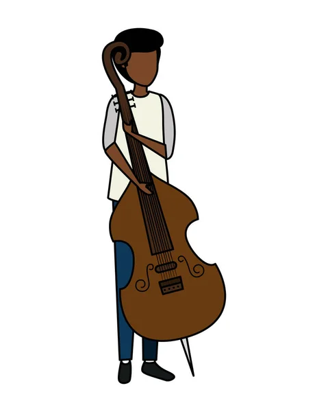 Man playing cello character — Stock Vector